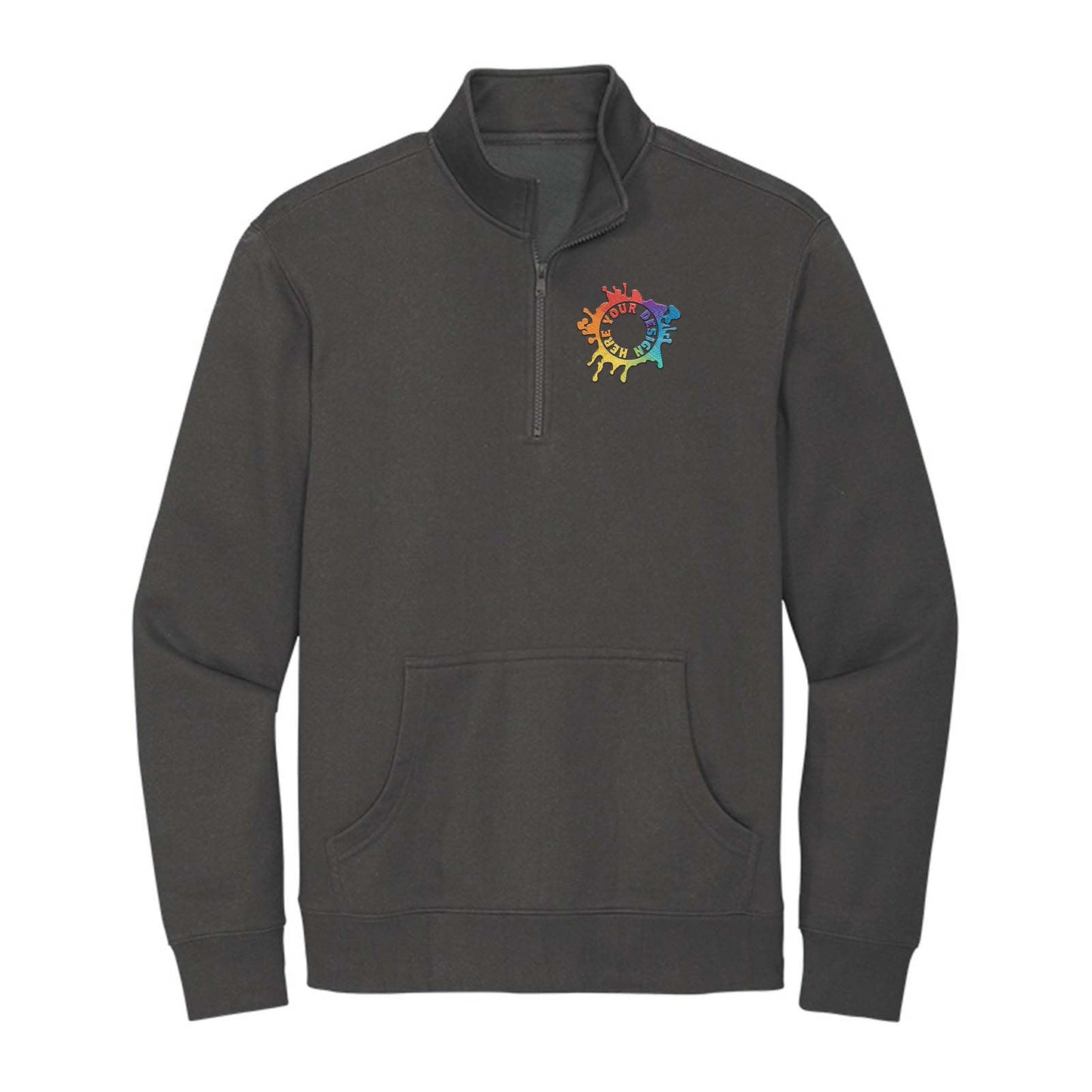 District V.I.T. Men's Cotton/Polyester Fleece 1/4-Zip Sweatshirt Embroidery - Mato & Hash