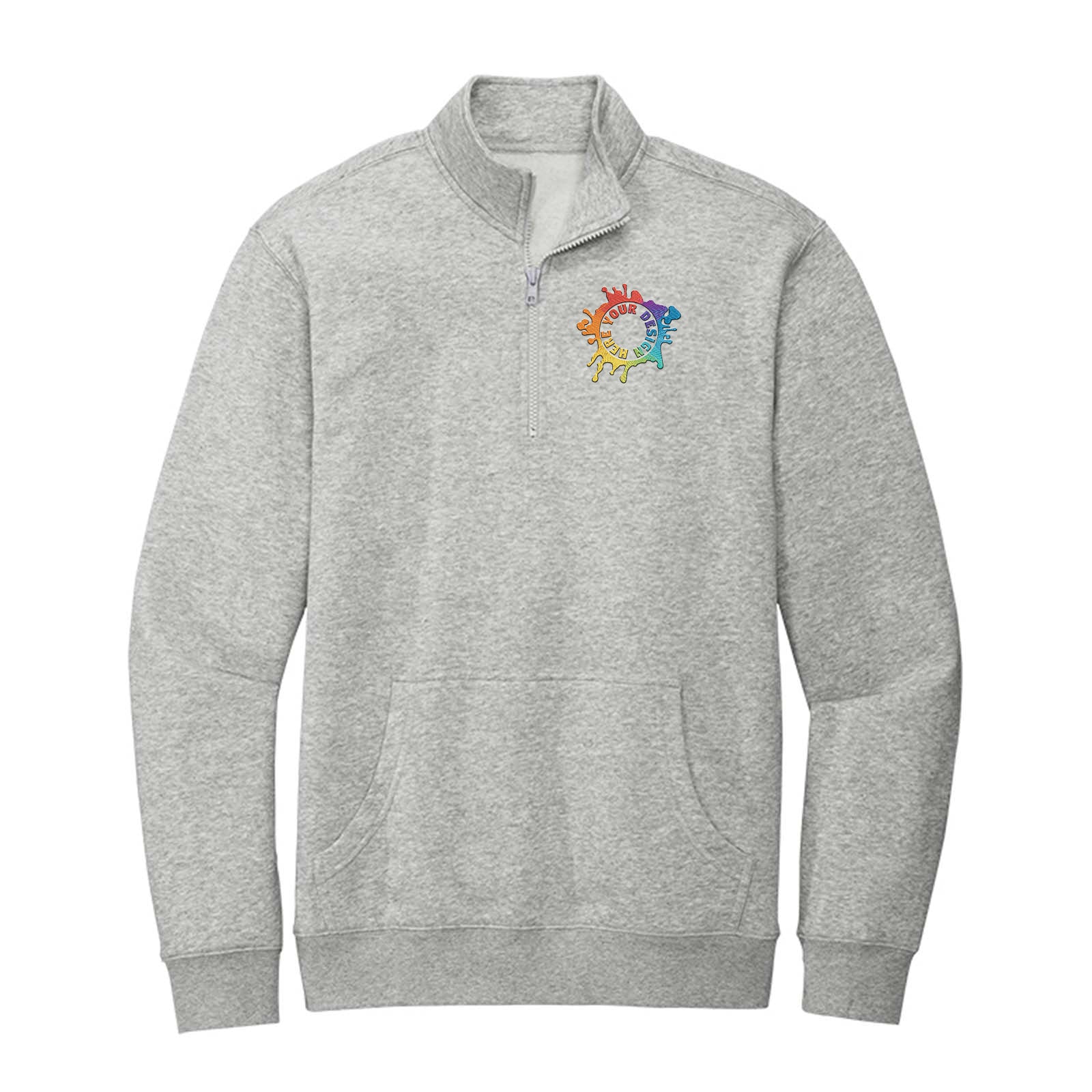 District V.I.T. Men's Cotton/Polyester Fleece 1/4-Zip Sweatshirt Embroidery - Mato & Hash