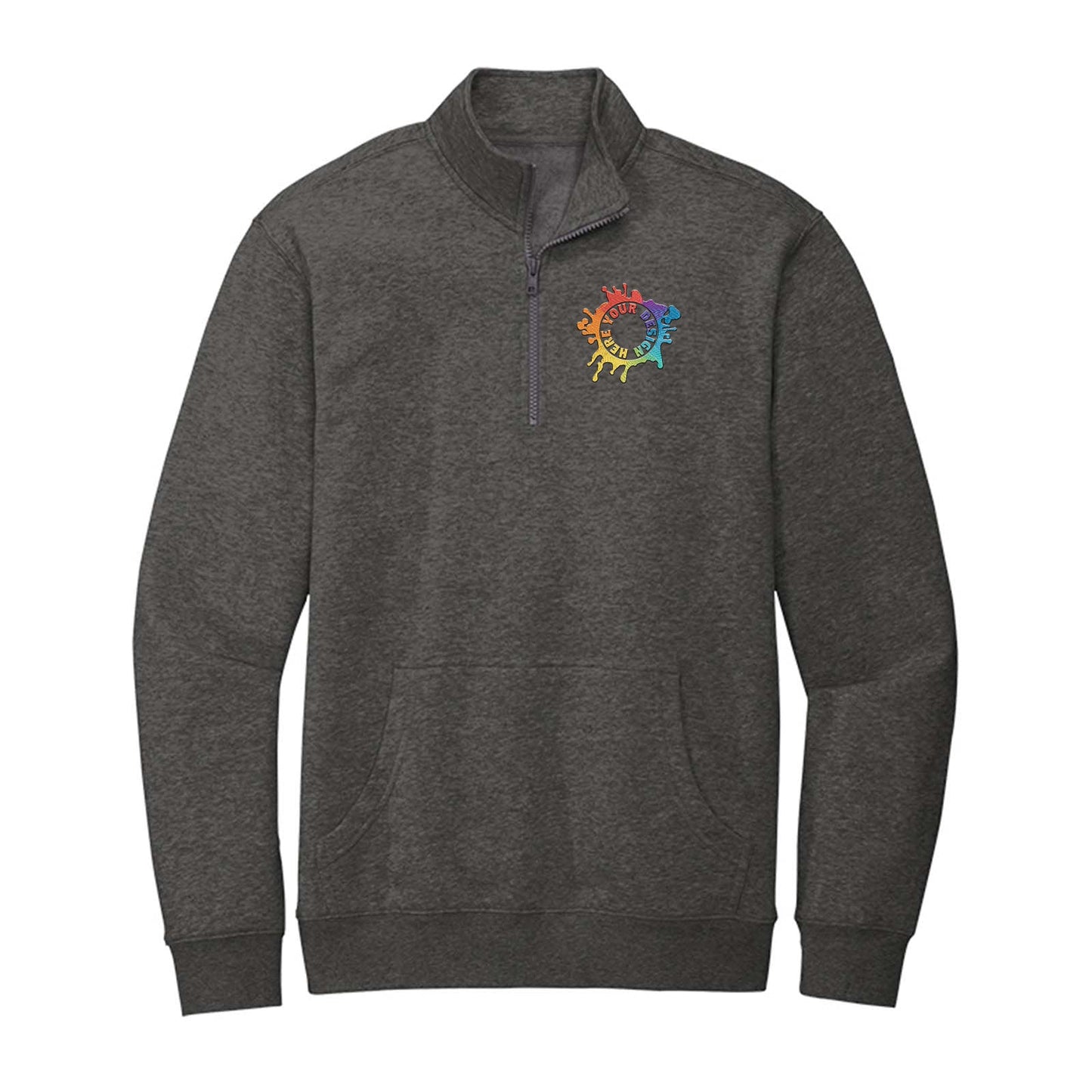 District V.I.T. Men's Cotton/Polyester Fleece 1/4-Zip Sweatshirt Embroidery - Mato & Hash