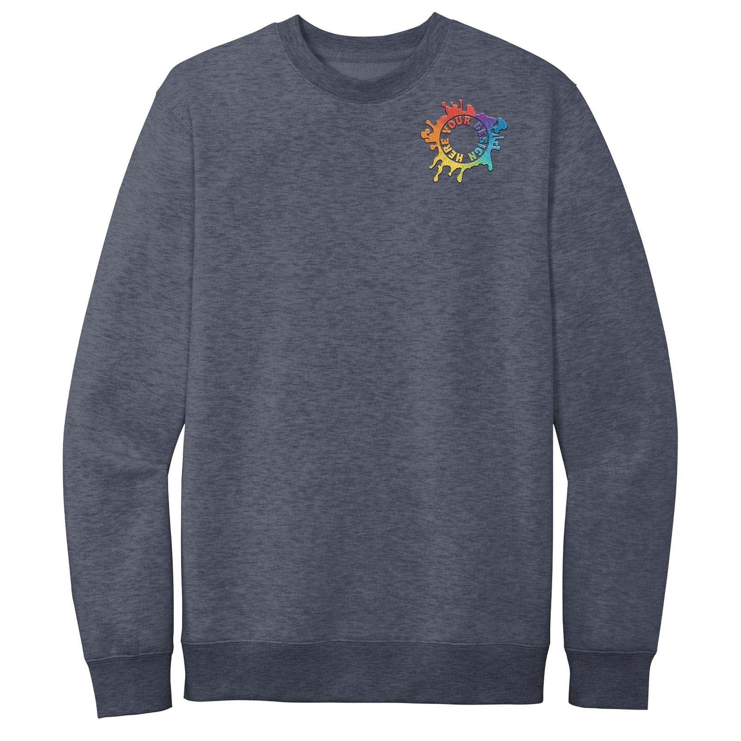 District V.I.T. Men's Cotton/Polyester Fleece Crew Neck Sweatshirt Embroidery - Mato & Hash