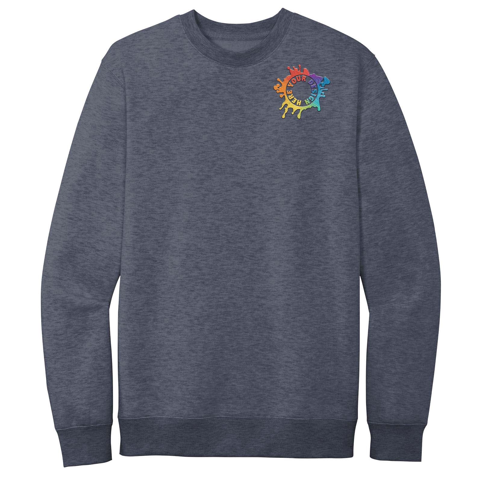 District V.I.T. Men's Cotton/Polyester Fleece Crew Neck Sweatshirt Embroidery - Mato & Hash