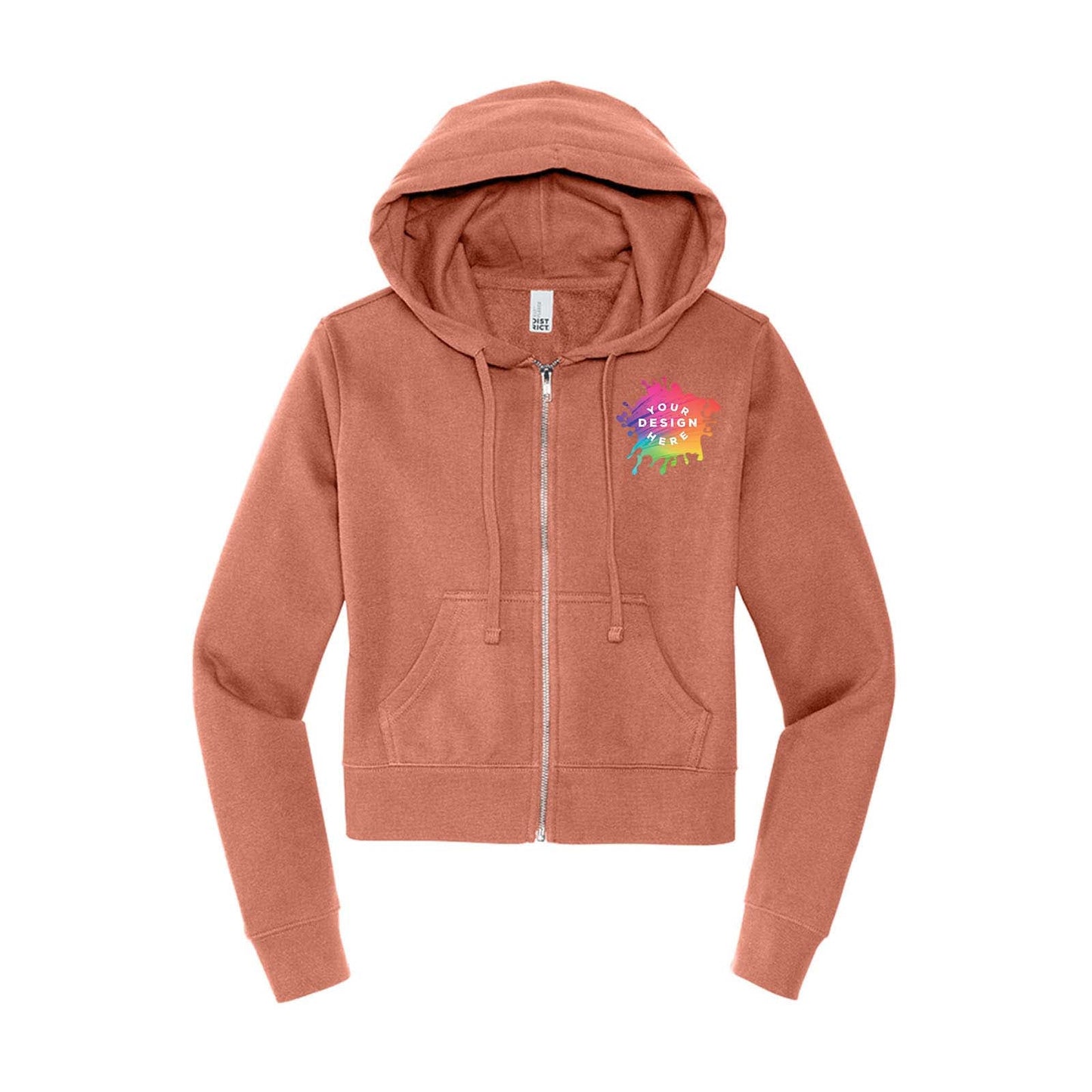 District V.I.T. Women's Cotton/Polyester Fleece Full-Zip Hooded Sweatshirt - Mato & Hash