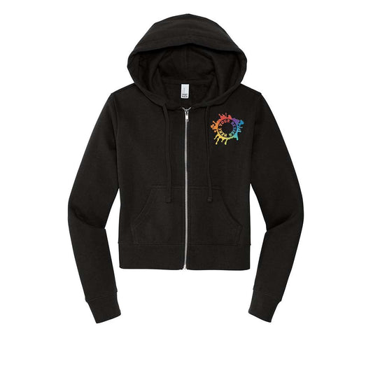 District V.I.T. Women's Cotton/Polyester Fleece Full-Zip Hooded Sweatshirt Embroidery - Mato & Hash