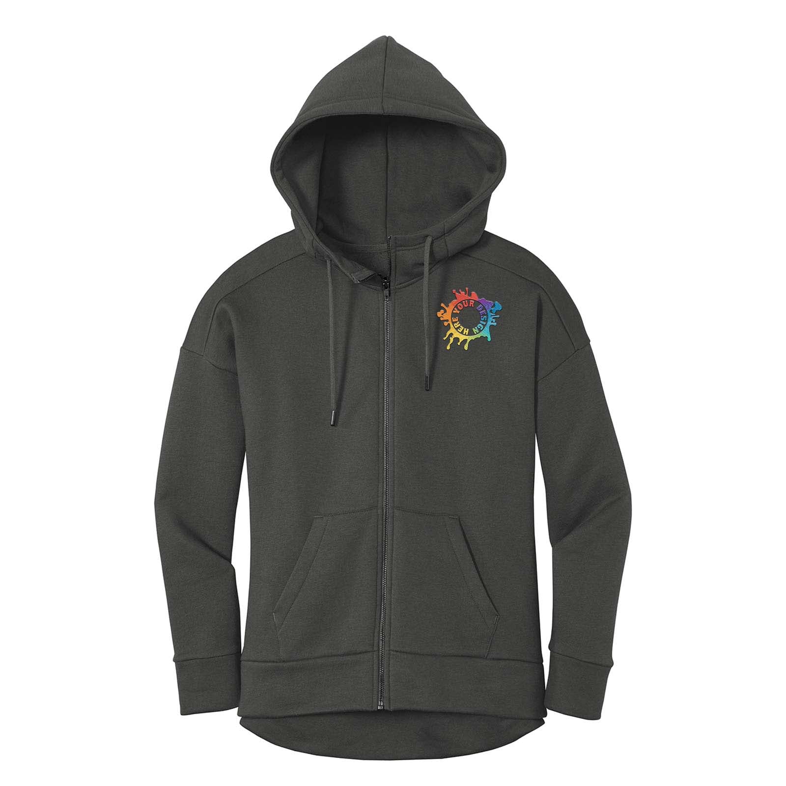 District® Women’s Perfect Weight® Fleece Drop Shoulder Full-Zip Hoodie Embroidery - Mato & Hash