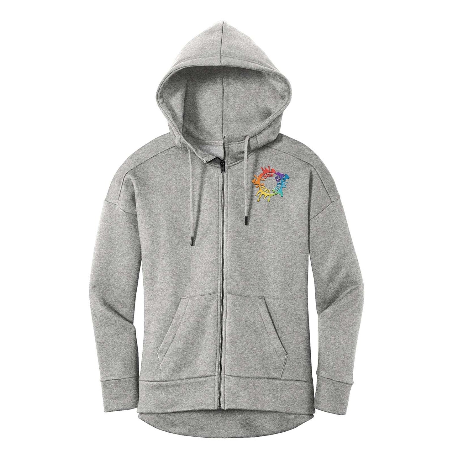 District® Women’s Perfect Weight® Fleece Drop Shoulder Full-Zip Hoodie Embroidery - Mato & Hash