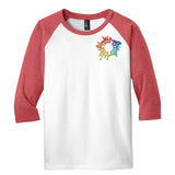 District Youth Very Important Tee ® 3/4 Sleeve Raglan Embroidery