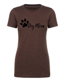 Dog Mom + Heart Paw Print Womens T Shirts