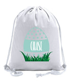 Dotted Easter Egg Custom Name Cotton Drawstring Bag - Mato & Hash