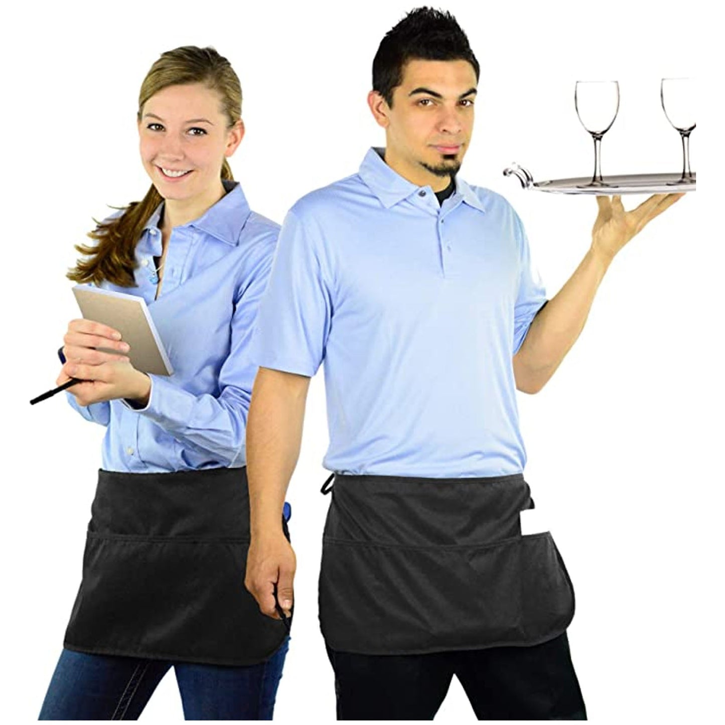 Double sided 3 Pocket Waterproof Waist Apron Embroidered on Both Sides - Mato & Hash