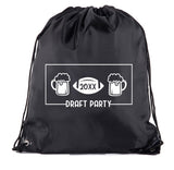 Draft Party Mugs Custom Year Polyester Drawstring Bag