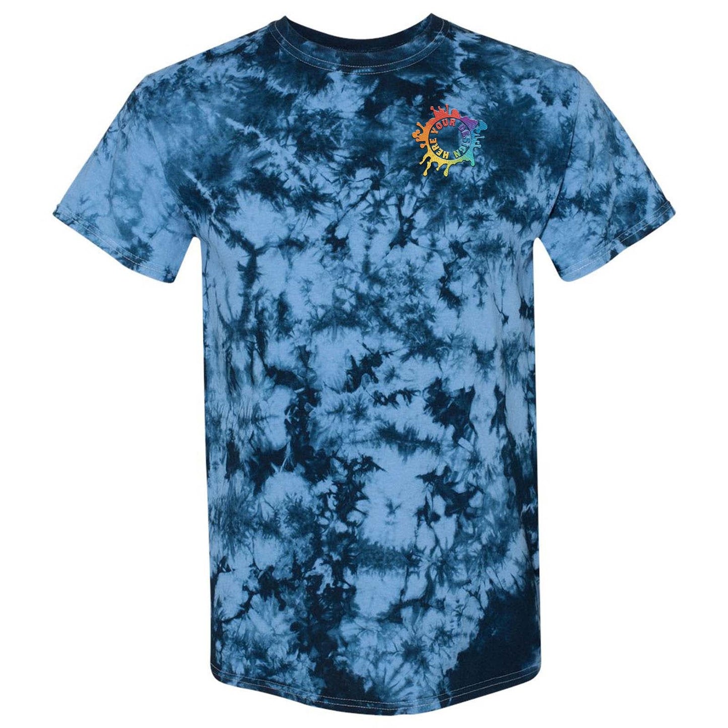Dyenomite 100% Cotton Unisex Crystal Tie-Dye T-Shirt Embroidery - Mato & Hash