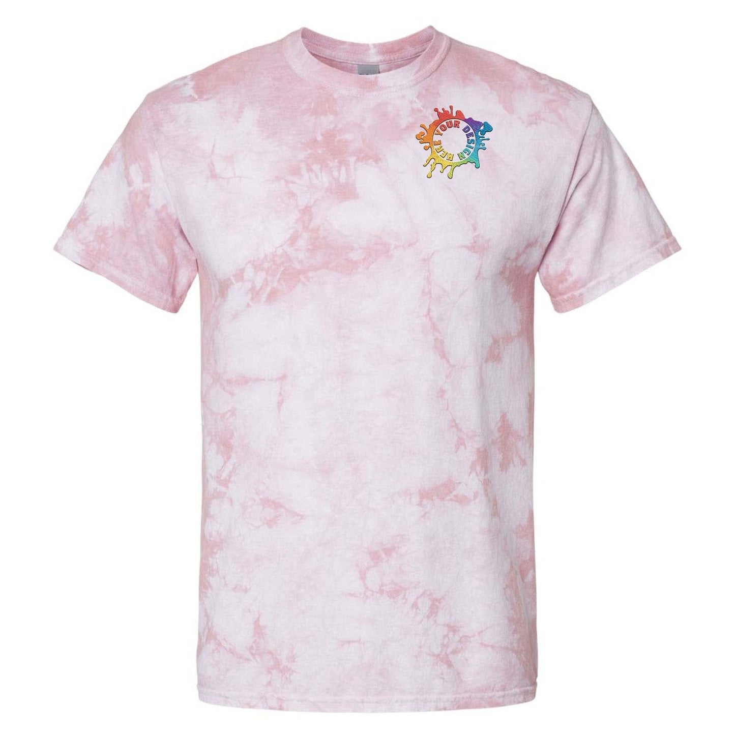 Dyenomite 100% Cotton Unisex Crystal Tie-Dye T-Shirt Embroidery - Mato & Hash