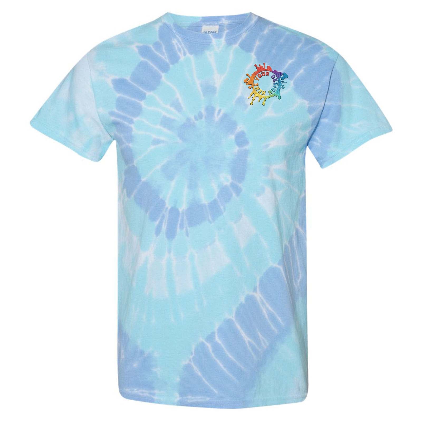 Dyenomite 100% Cotton Unisex Multicolor Spiral Tie-Dye T-Shirt Embroidery - Mato & Hash