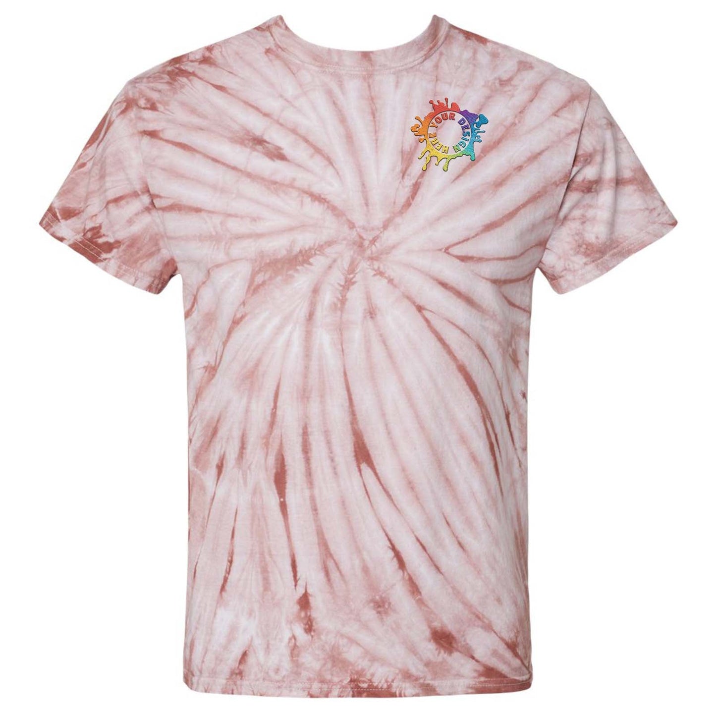 Dyenomite Cyclone Pinwheel 100% Cotton Unisex Tie-Dye T-Shirt Embroidery - Mato & Hash