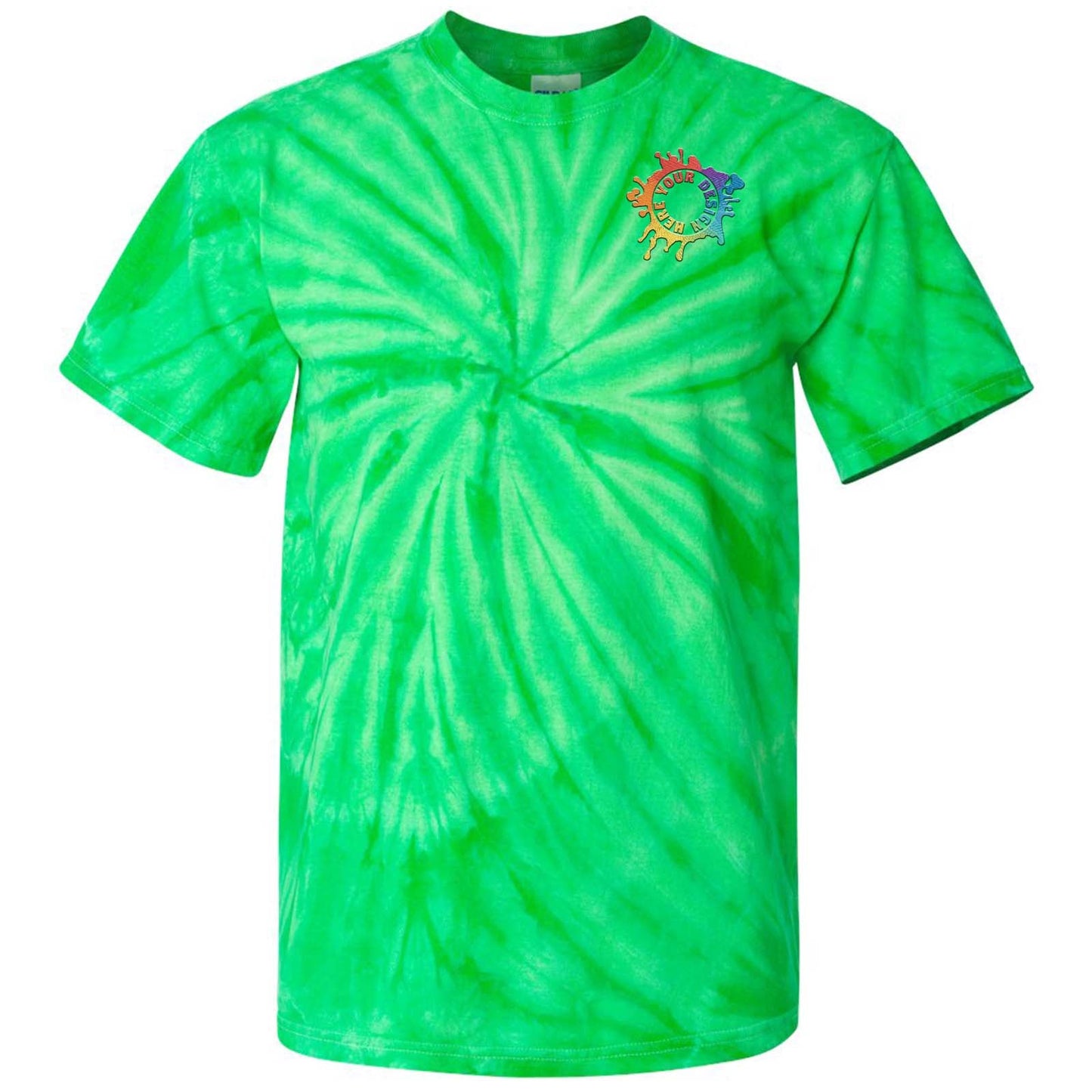 Dyenomite Cyclone Pinwheel 100% Cotton Unisex Tie-Dye T-Shirt Embroidery - Mato & Hash