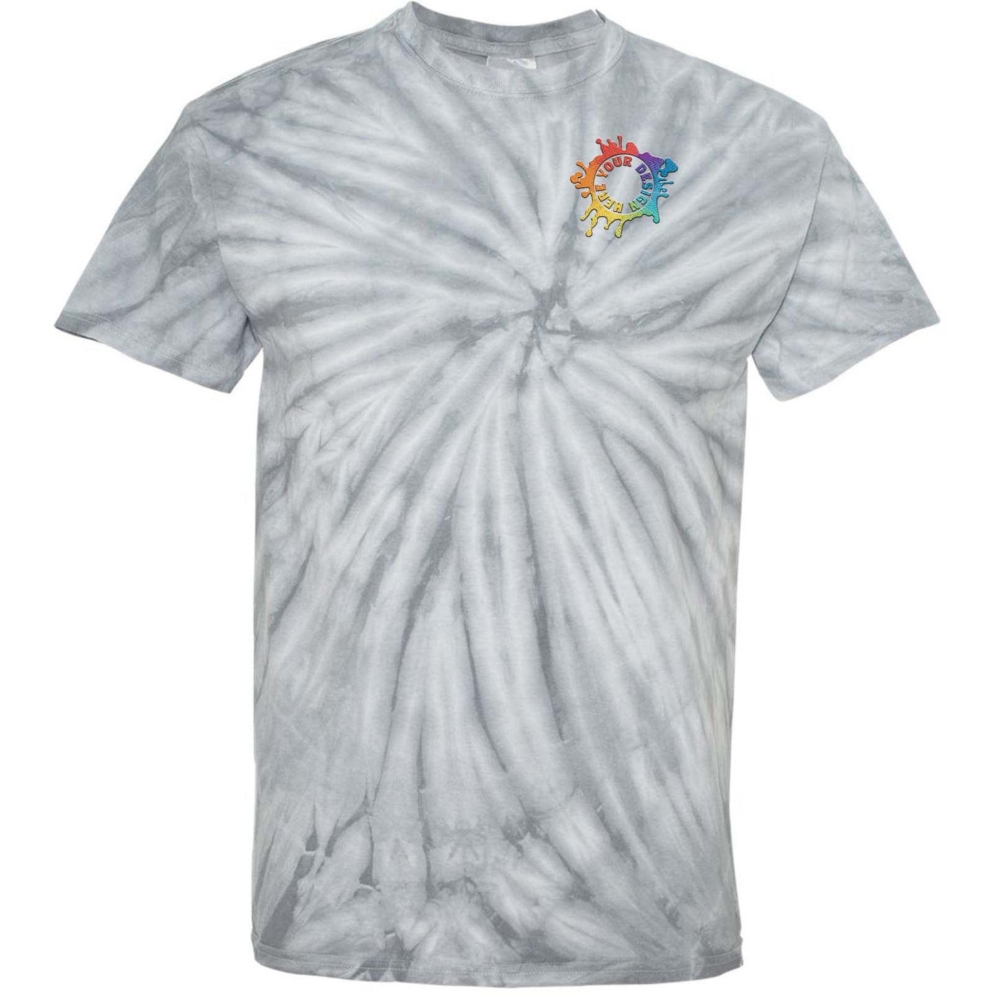 Dyenomite Cyclone Pinwheel 100% Cotton Unisex Tie-Dye T-Shirt Embroidery - Mato & Hash