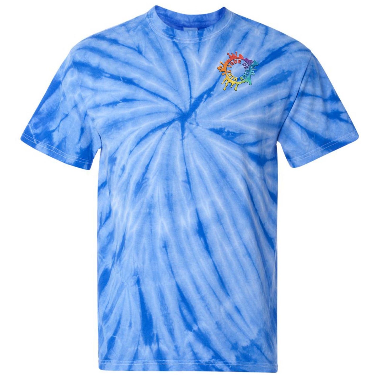 Dyenomite Cyclone Pinwheel 100% Cotton Unisex Tie-Dye T-Shirt Embroidery - Mato & Hash