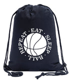 Eat - Sleep - Ball - Repeat Cotton Drawstring Bag