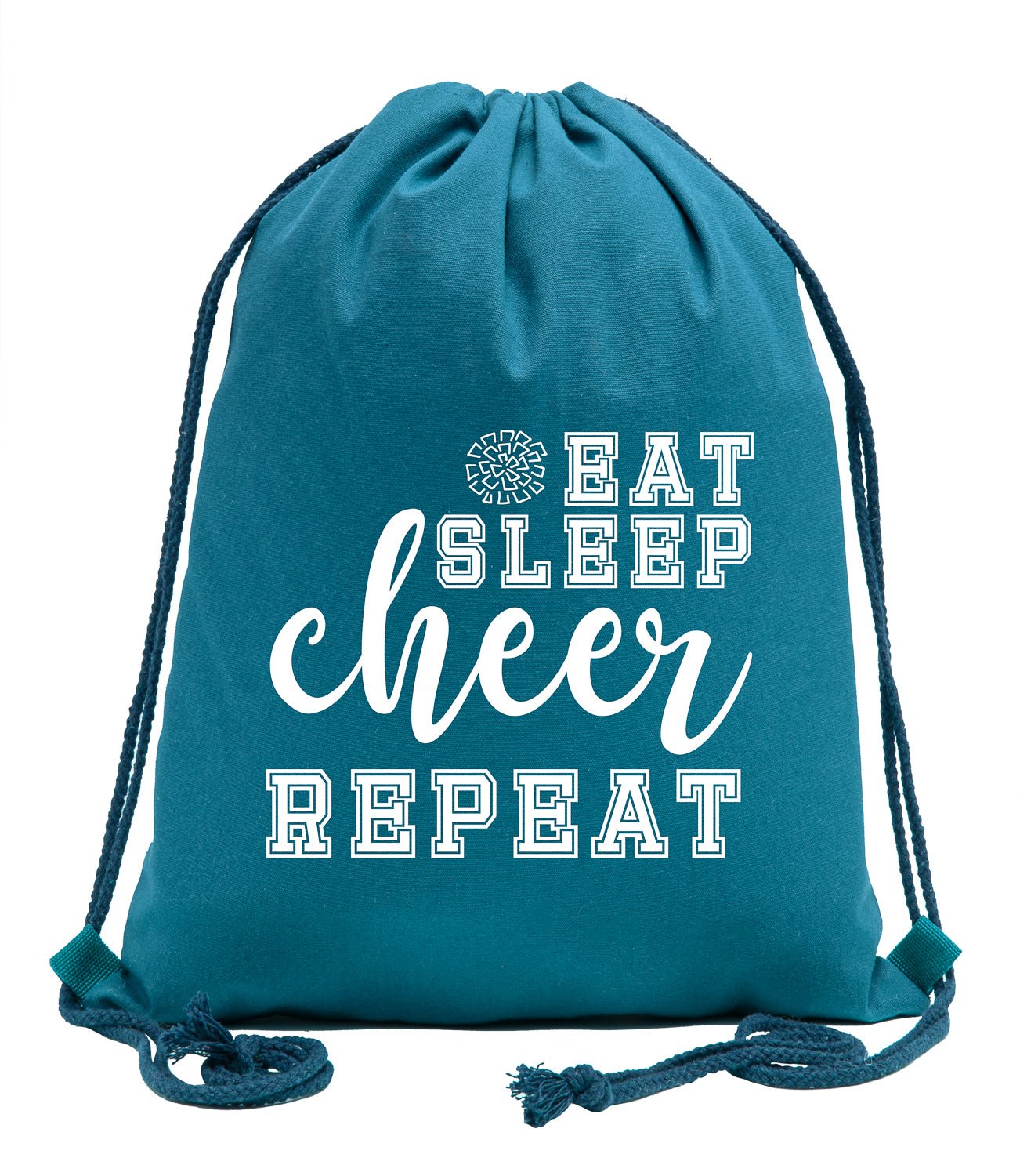 Eat, Sleep, Cheer, Repeat Cotton Drawstring Bag - Mato & Hash