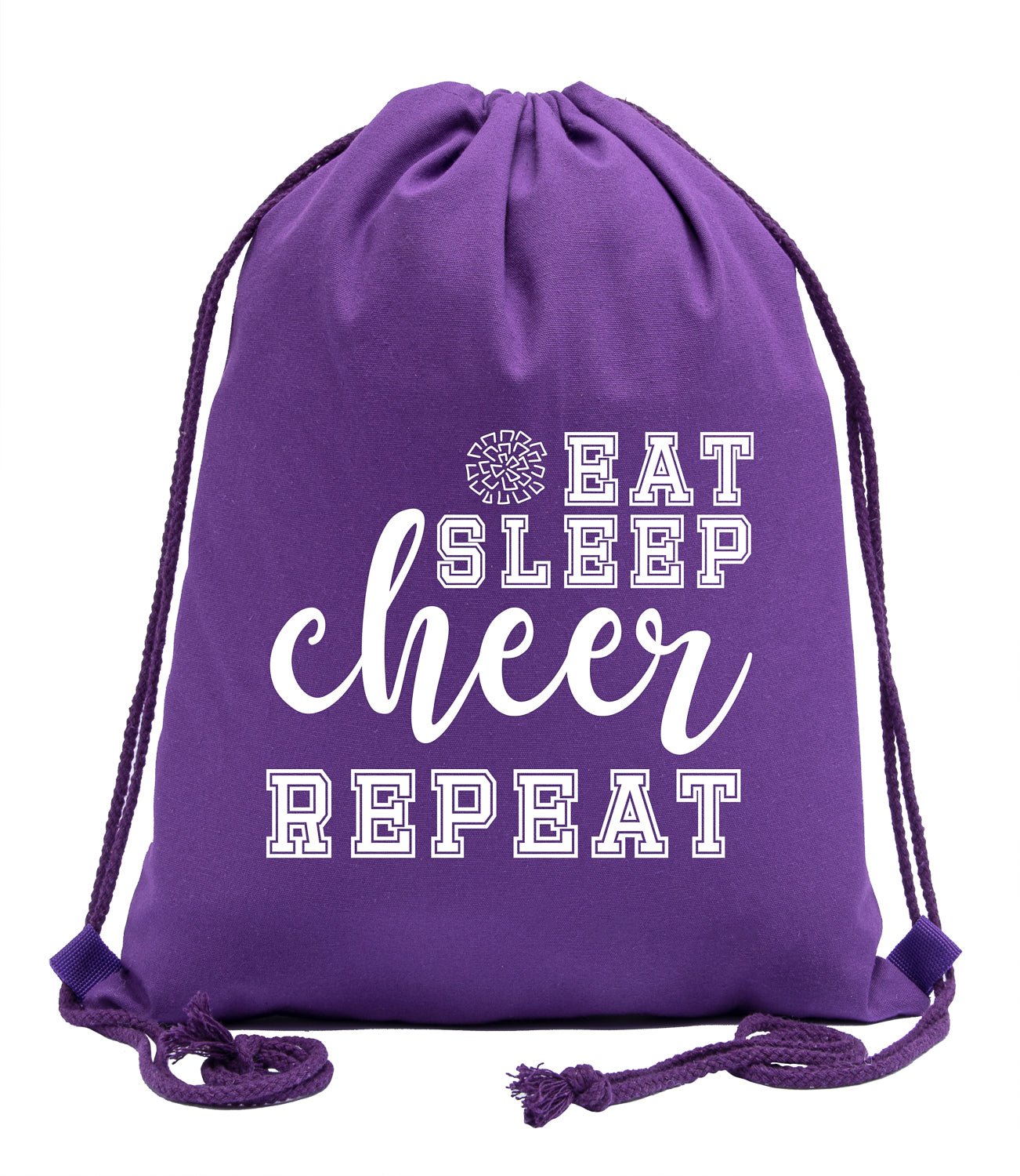Eat, Sleep, Cheer, Repeat Cotton Drawstring Bag - Mato & Hash