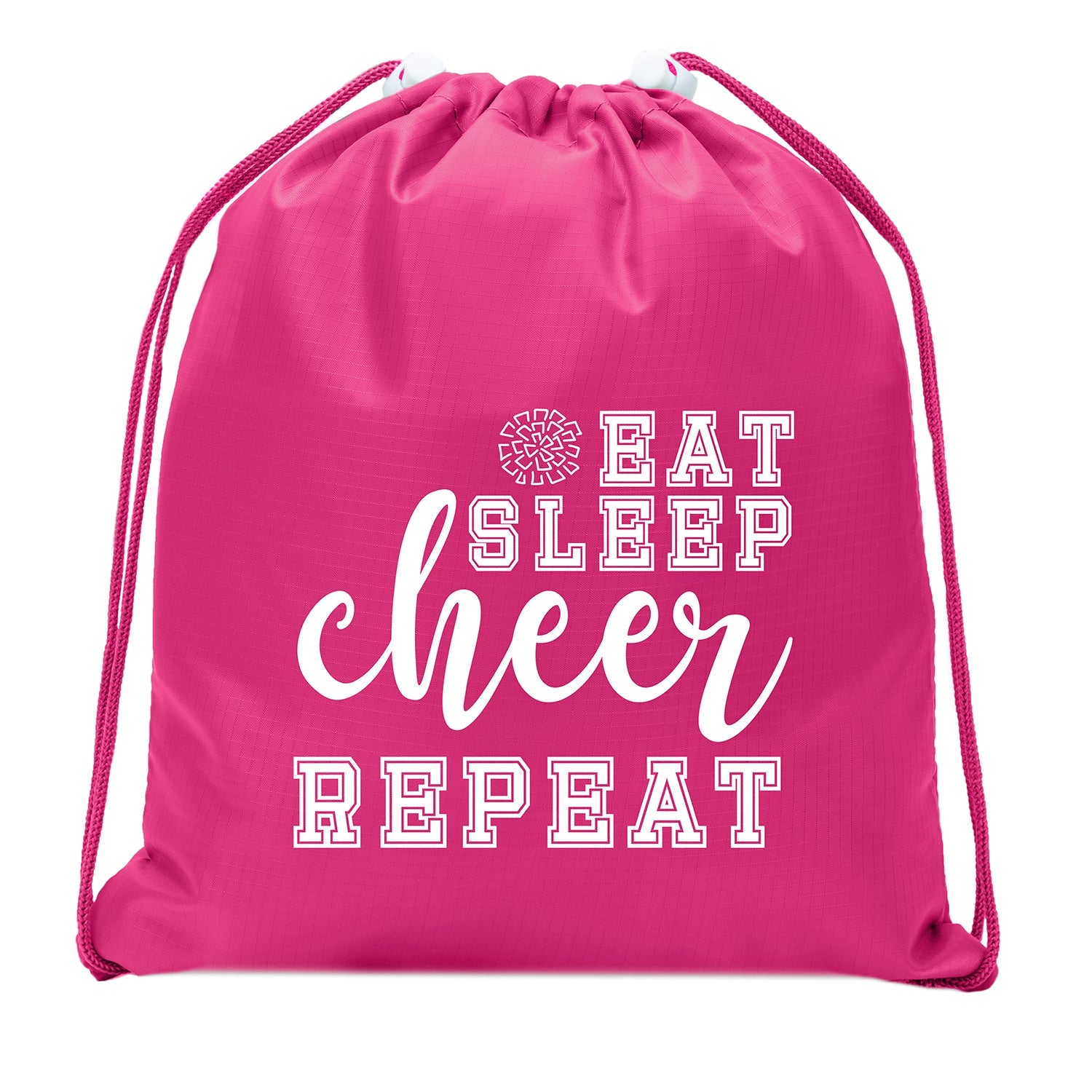 Eat, Sleep, Cheer, Repeat Mini Polyester Drawstring Bag - Mato & Hash