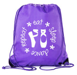 Eat - Sleep - Dance - Repeat + Pointe Shoes Polyester Drawstring Bag - Mato & Hash