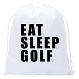 Eat. Sleep. Golf. Mini Polyester Drawstring Bag - Mato & Hash