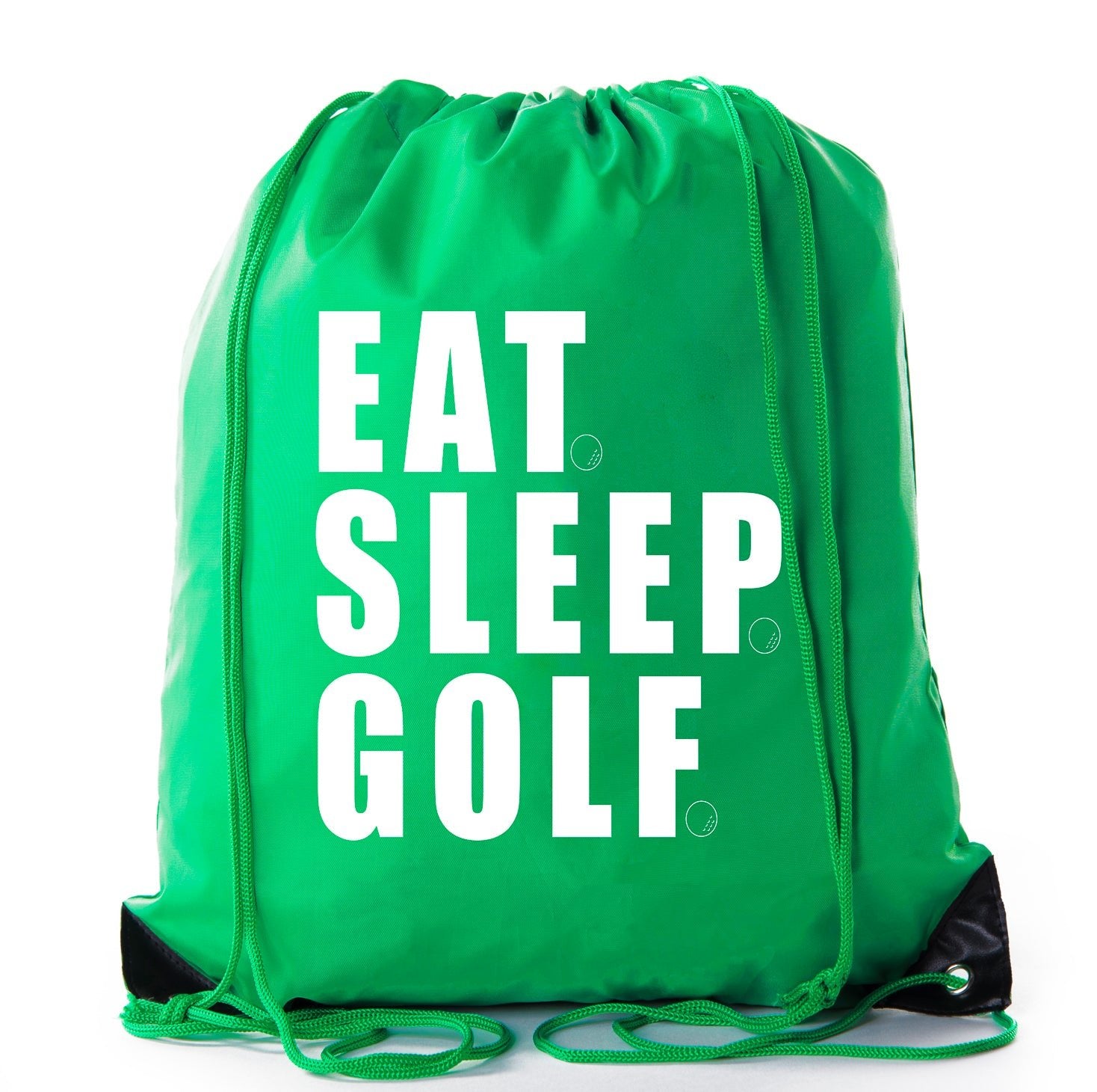 Eat. Sleep. Golf. Polyester Drawstring Bag - Mato & Hash