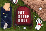 Eat. Sleep. Golf. Polyester Drawstring Bag - Mato & Hash