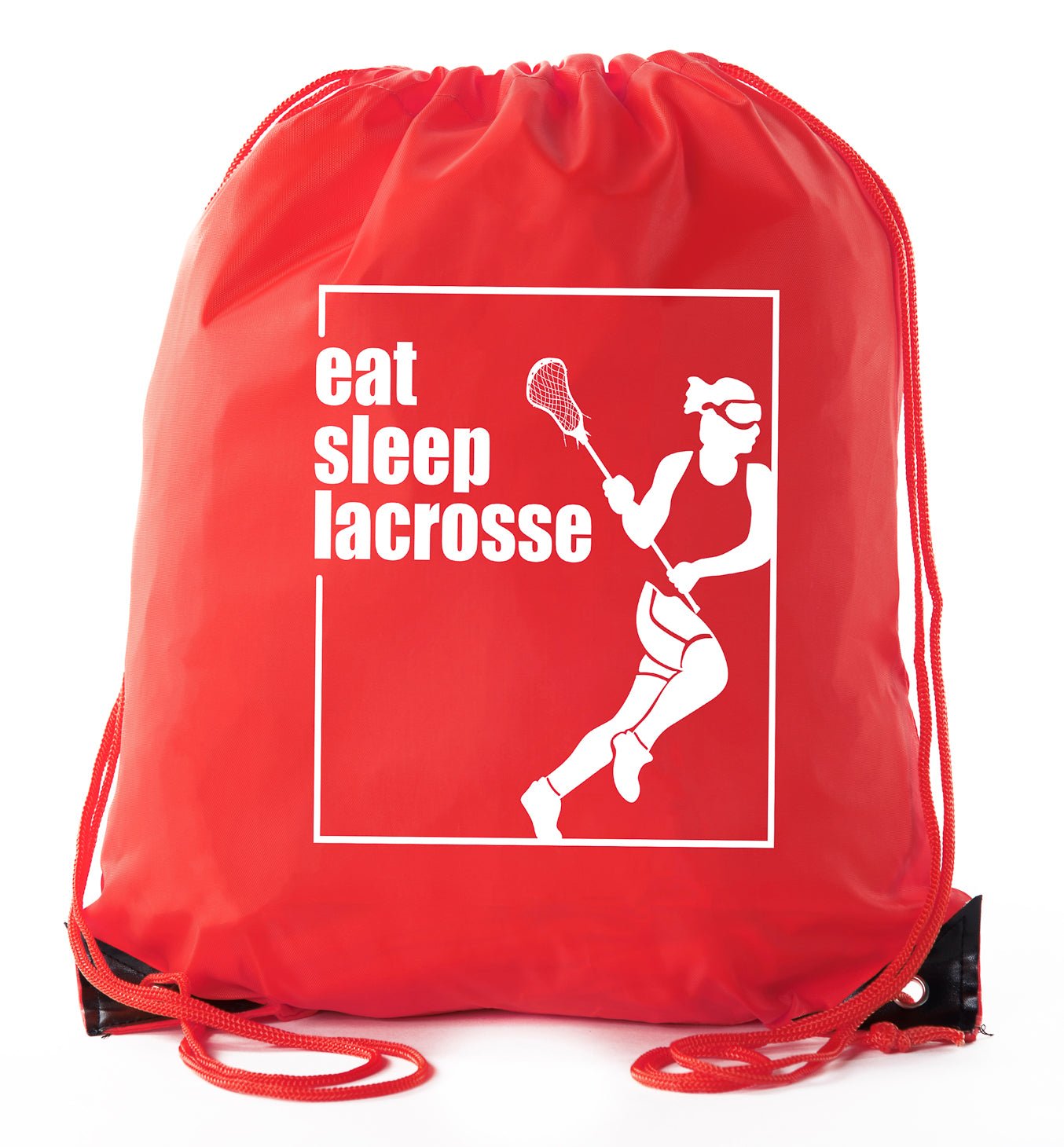 Eat, Sleep, Lacrosse - Female Polyester Drawstring Bag - Mato & Hash