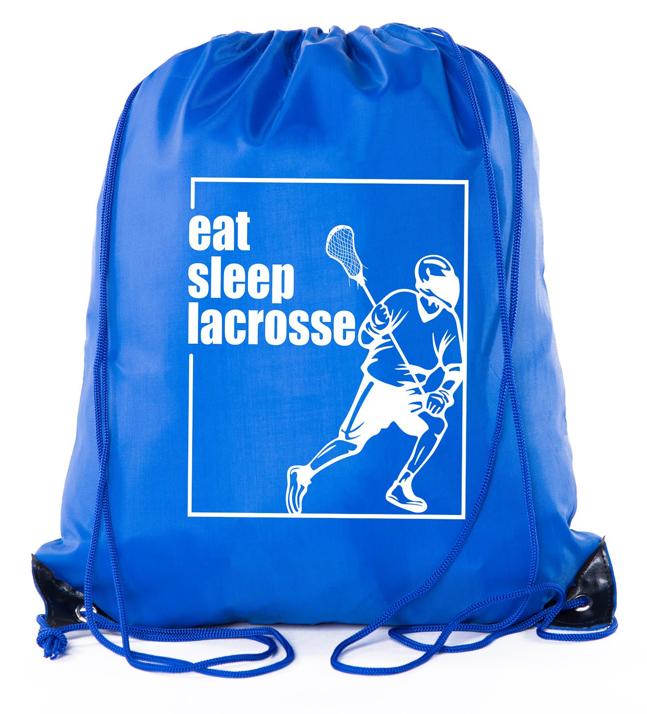 Eat, Sleep, Lacrosse - Male Polyester Drawstring Bag - Mato & Hash
