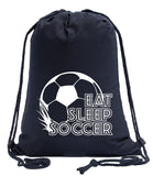 Eat, Sleep, Soccer Cotton Drawstring Bag
