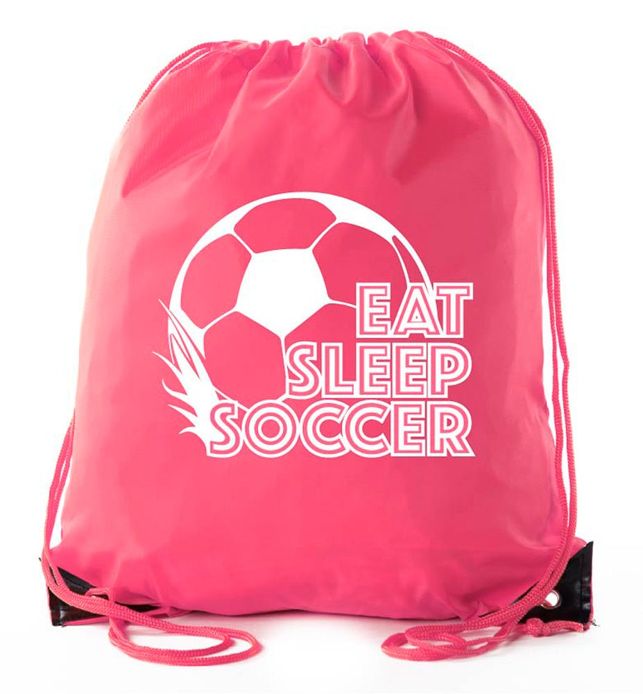 Eat, Sleep, Soccer Polyester Drawstring Bag - Mato & Hash