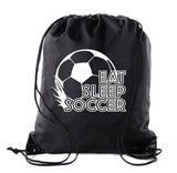 Eat, Sleep, Soccer Polyester Drawstring Bag
