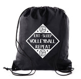 Eat, Sleep, Volleyball, Repeat Polyester Drawstring Bag
