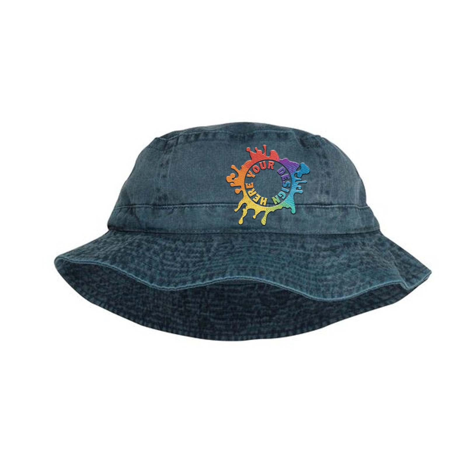 Embroidered Adams Vacationer Pigment Dyed Bucket Hat - Mato & Hash