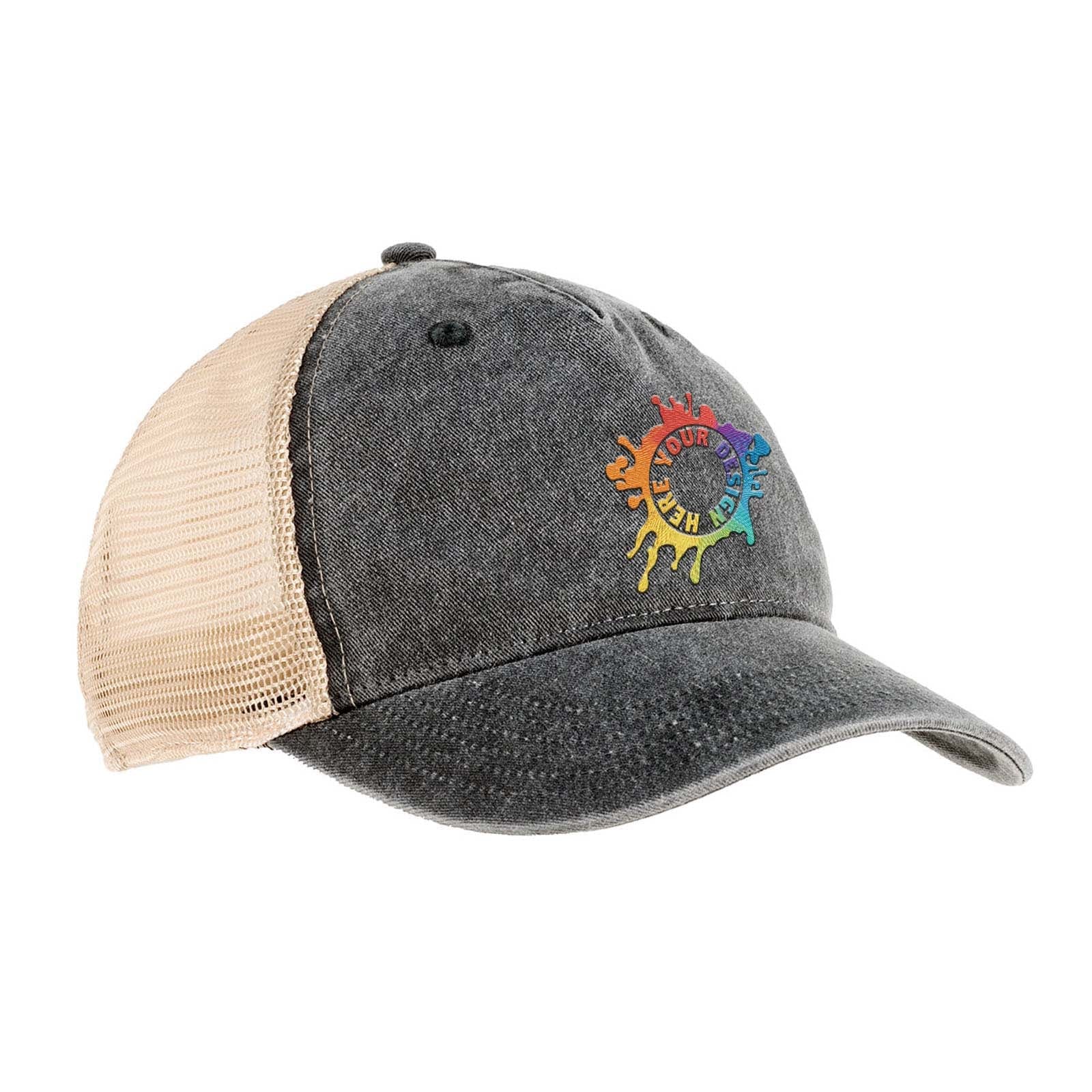 Embroidered Authentic Pigment Pigment Dyed 5-Panel Trucker - Mato & Hash