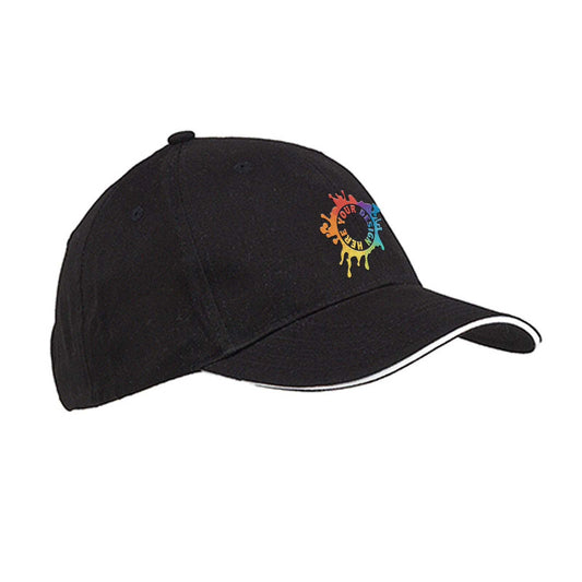 Embroidered Big Accessories 6-Panel Twill Sandwich Baseball Cap - Mato & Hash