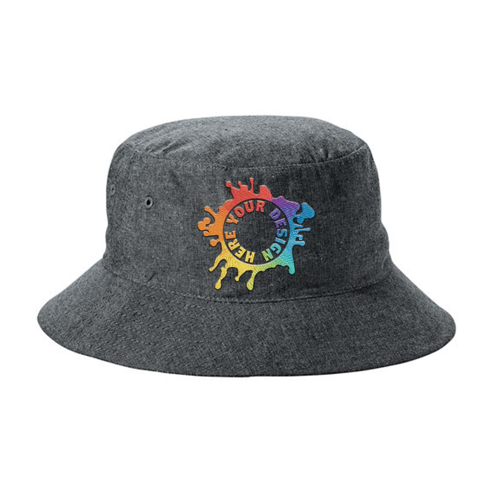 Embroidered Big Accessories Crusher Bucket Hat Black Denim / Os