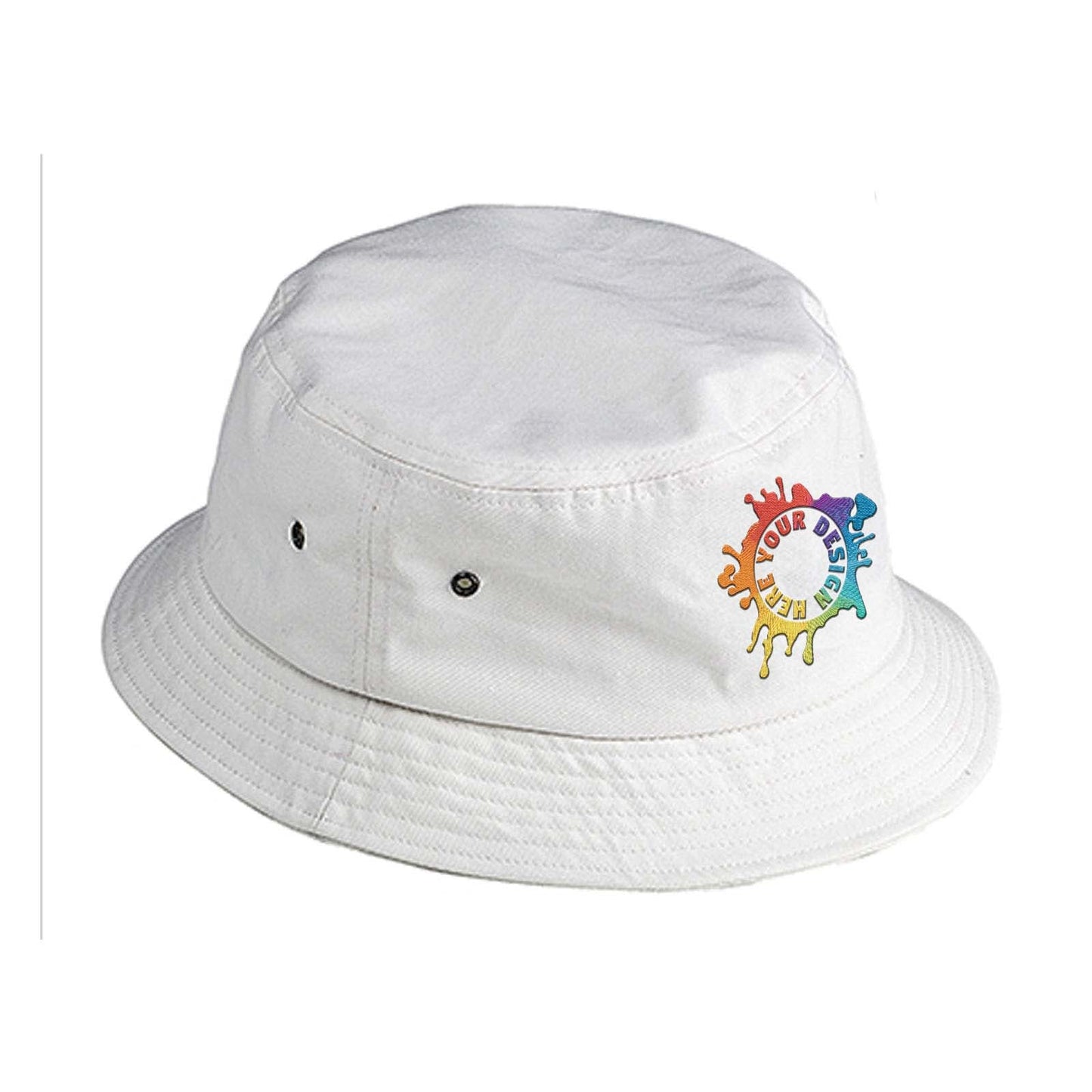 Embroidered Big Accessories Metal Eyelet Bucket Cap - Mato & Hash