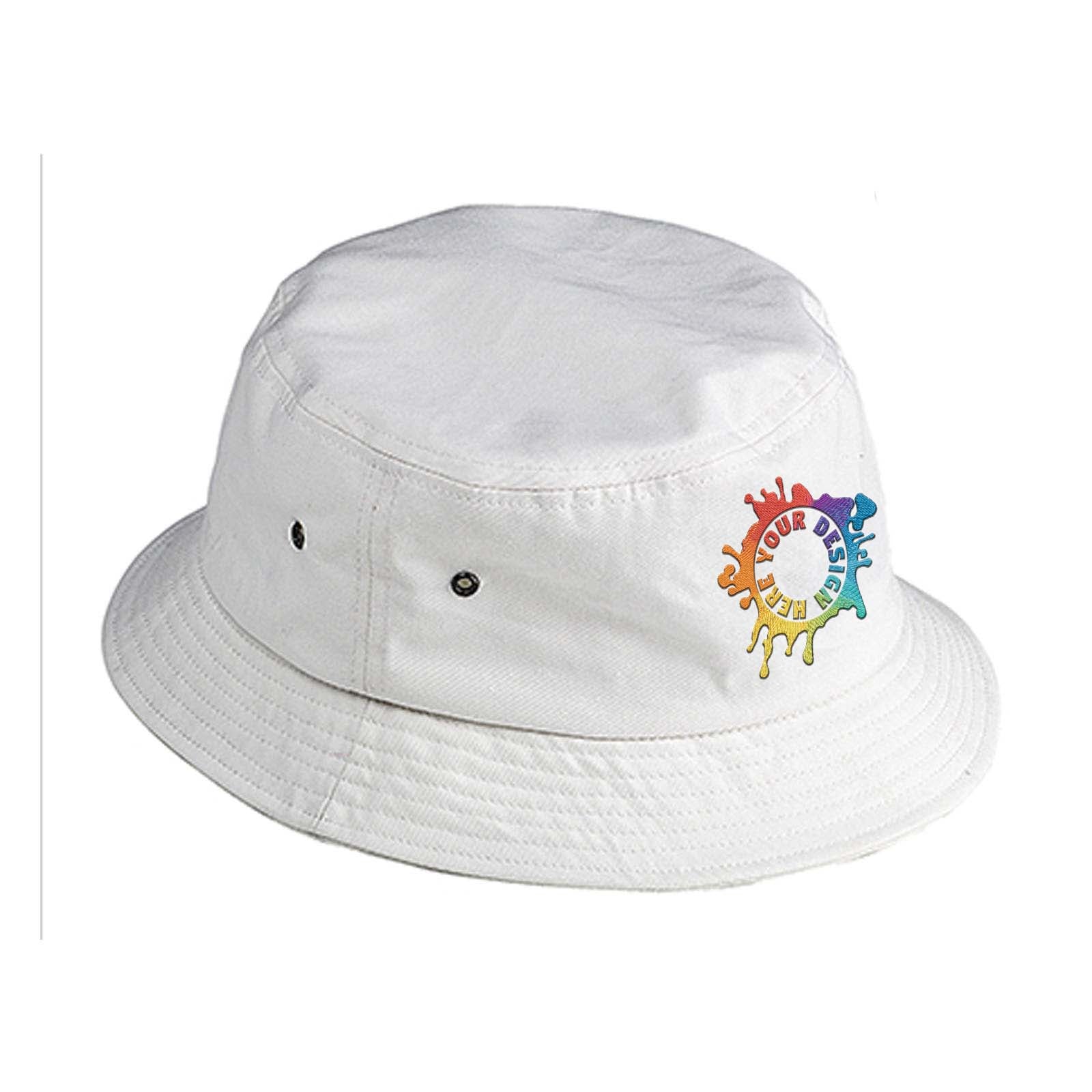 Embroidered Big Accessories Metal Eyelet Bucket Cap - Mato & Hash