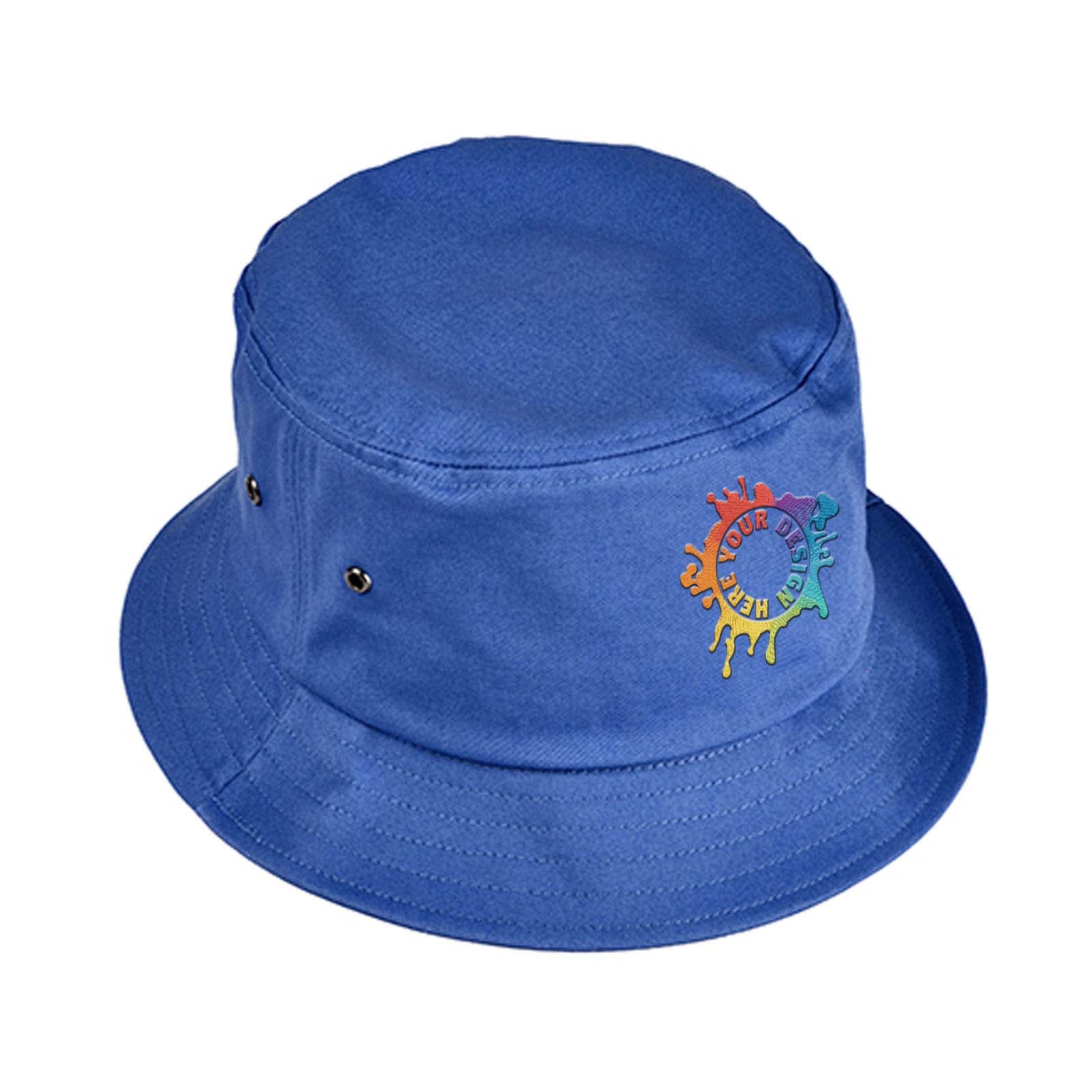 Embroidered Big Accessories Metal Eyelet Bucket Cap Sail Blue / Os