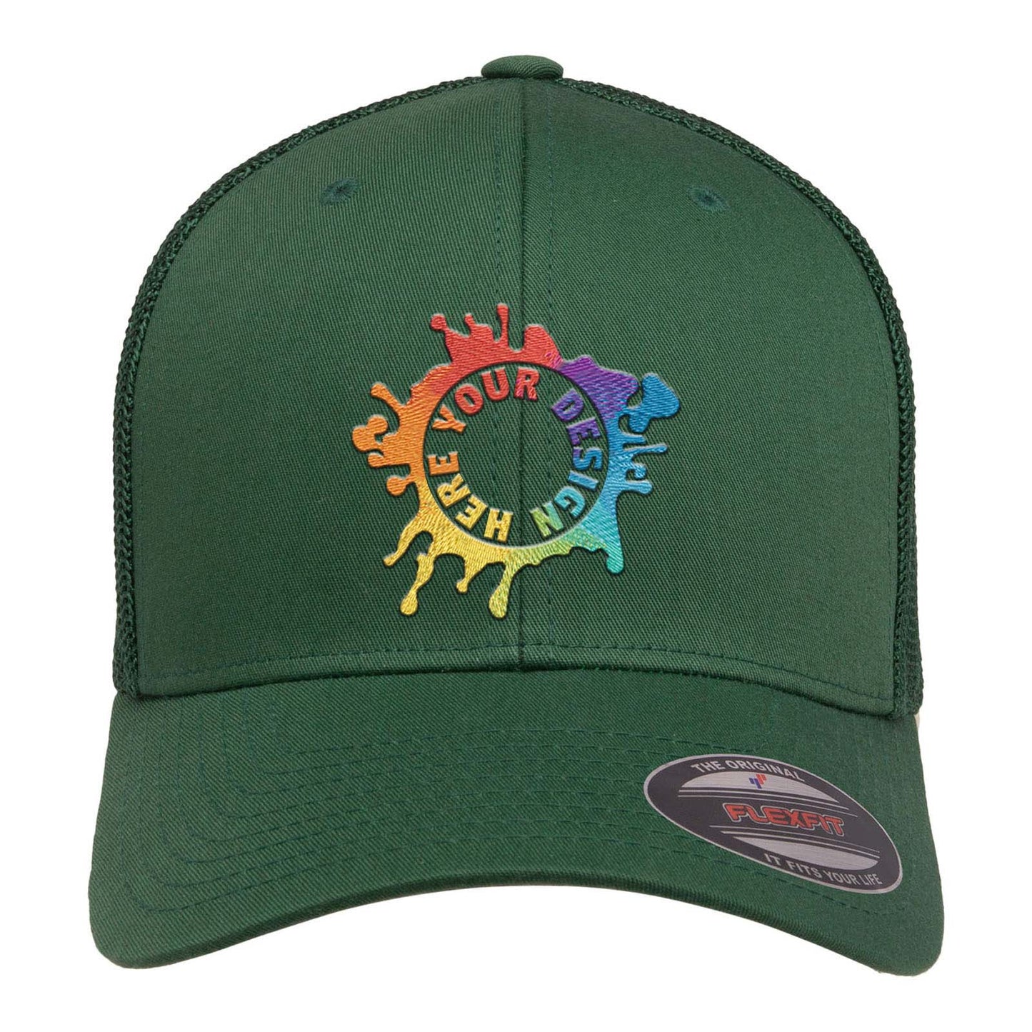 Embroidered Flexfit Adult 6-Panel Trucker Cap - Mato & Hash