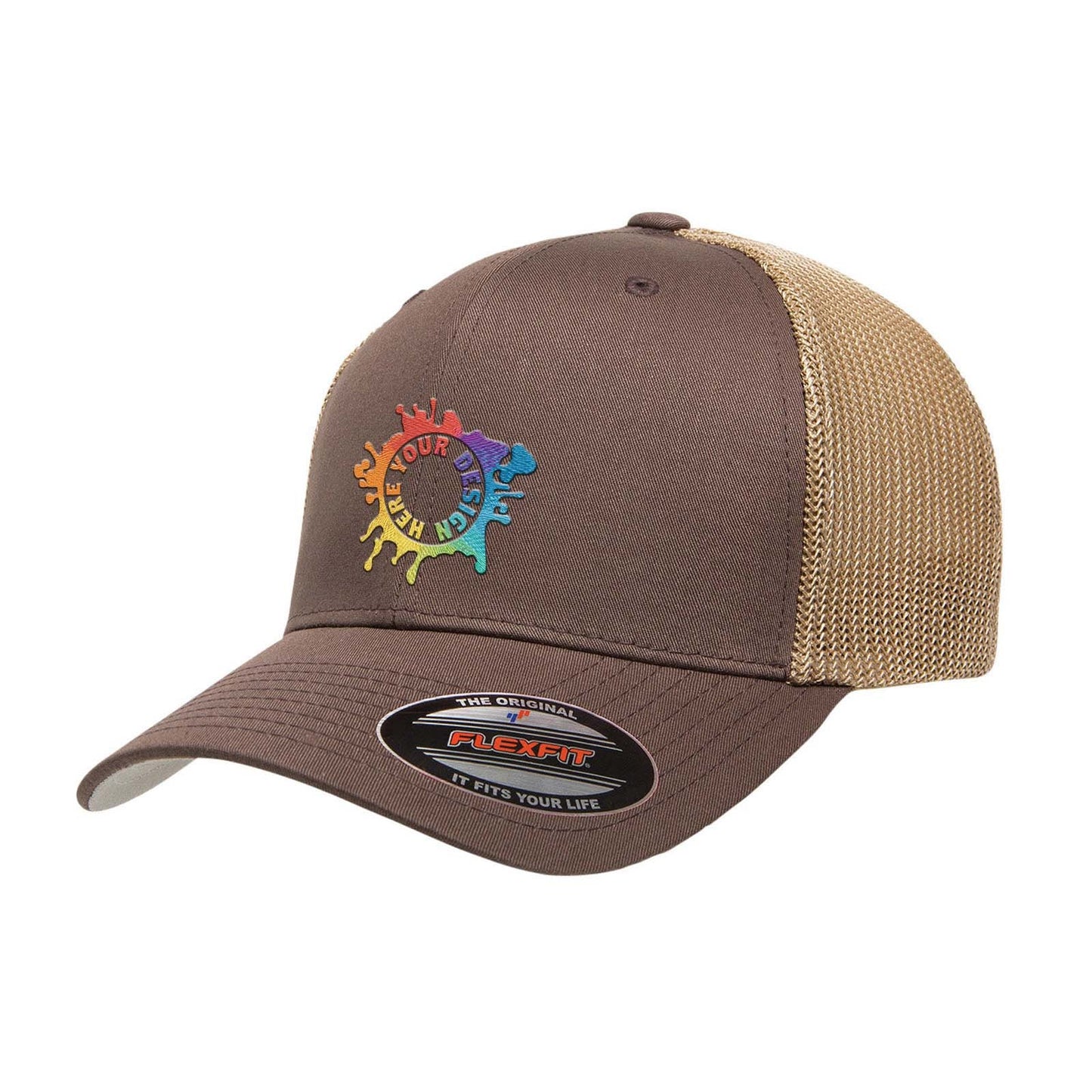 Embroidered Flexfit Adult 6-Panel Trucker Cap - Mato & Hash