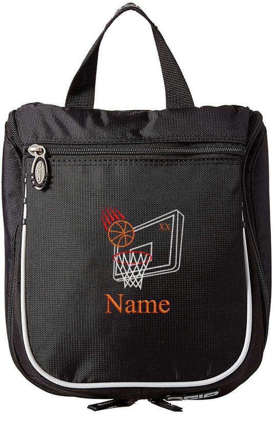 Embroidered Hanging Toiletry Bag – Custom Dopp Kit/Shaving Kit - Basketball - Mato & Hash