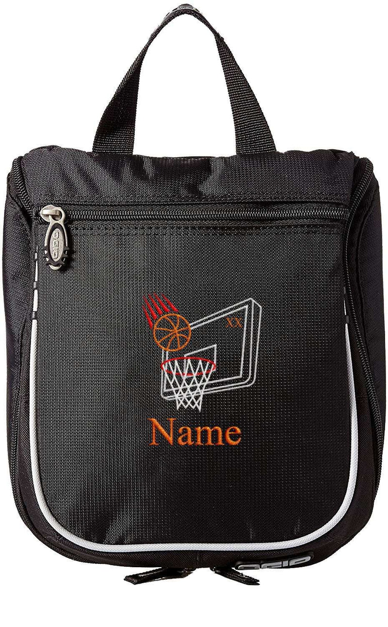 Embroidered Hanging Toiletry Bag – Custom Dopp Kit/Shaving Kit - Basketball - Mato & Hash