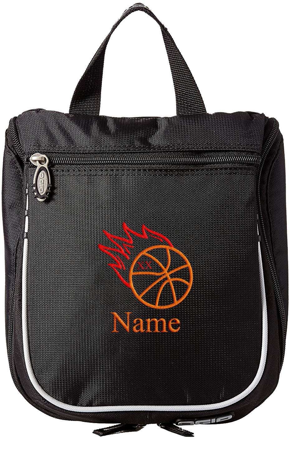 Embroidered Hanging Toiletry Bag – Custom Dopp Kit/Shaving Kit - Basketball - Mato & Hash