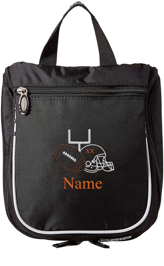 Embroidered Hanging Toiletry Bag – Custom Dopp Kit/Shaving Kit - Football - Mato & Hash