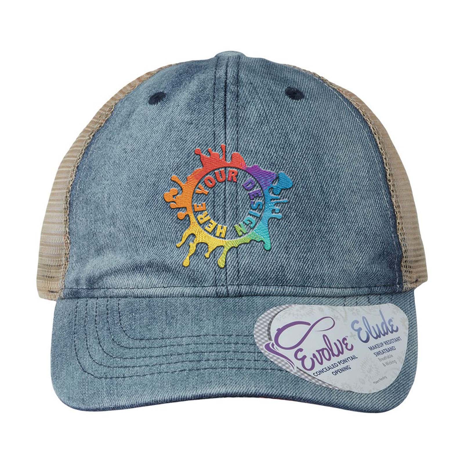 Embroidered Infinity Her Women's Denim Mesh Back Cap - Mato & Hash