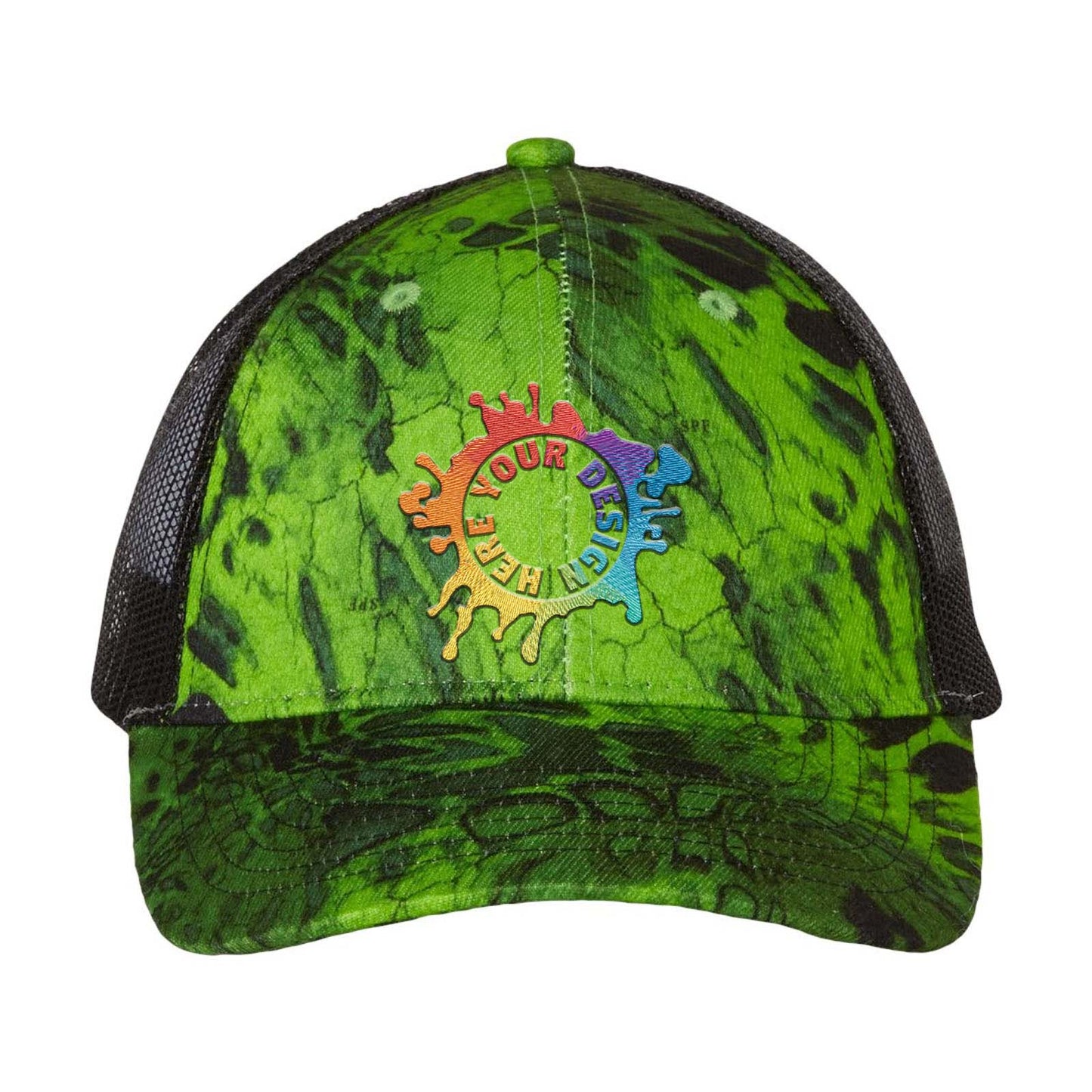 Embroidered Kati Licensed Camo Mesh Back Cap - Mato & Hash